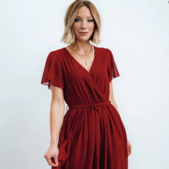 Baltic Born Kristina Dress in Burgundy - Picture 5 of 5